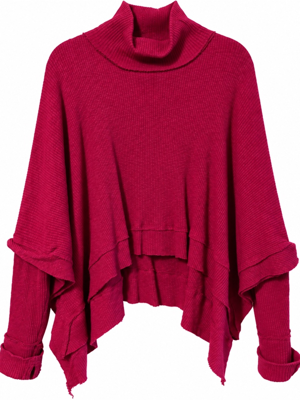 We The Free Raspberry Cowl Neck Sweater